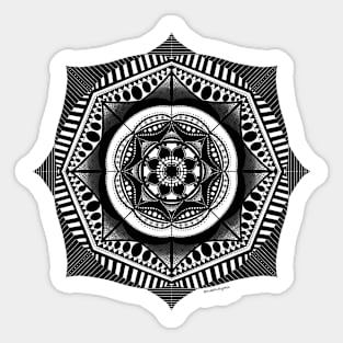 Black and White Mandala Sticker